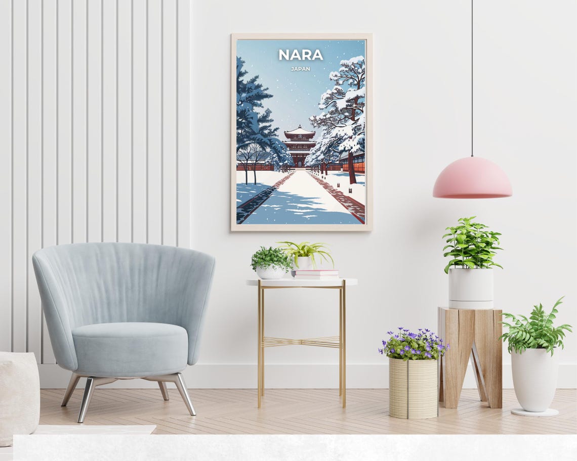 Todai Ji Temple Travel Print Wall Art Nara Japan City Print Todai Ji Temple Travel Gift Todai Ji Temple Poster - Image 2