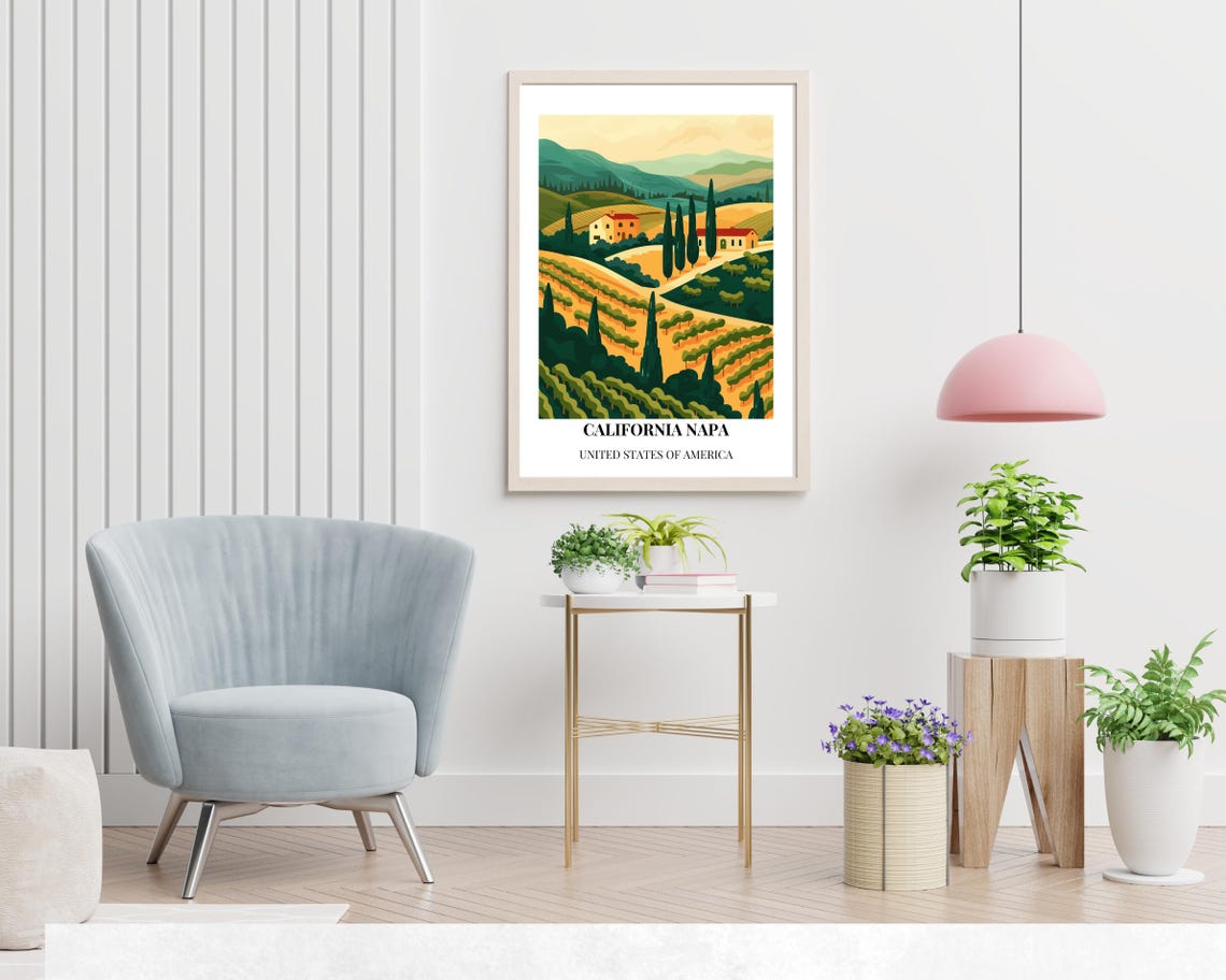 Napa Travel Print Wall Art Napa California City Print Napa Travel Gift Napa City Poster Travel Gift Napa Home Decor - Image 2