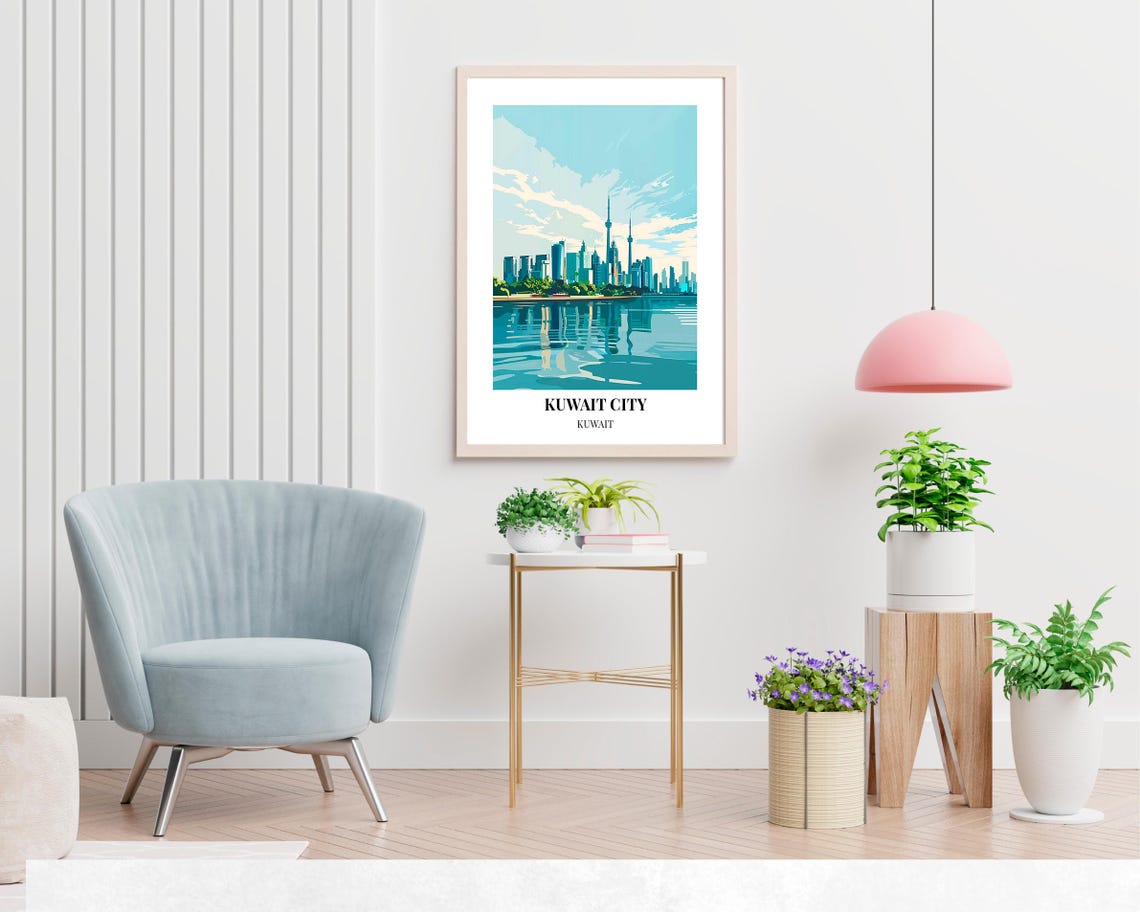 Kuwait City Travel Print Wall Art Kuwait City Kuwait City Print Kuwait City Travel Gift Kuwait City City Poster - Image 2