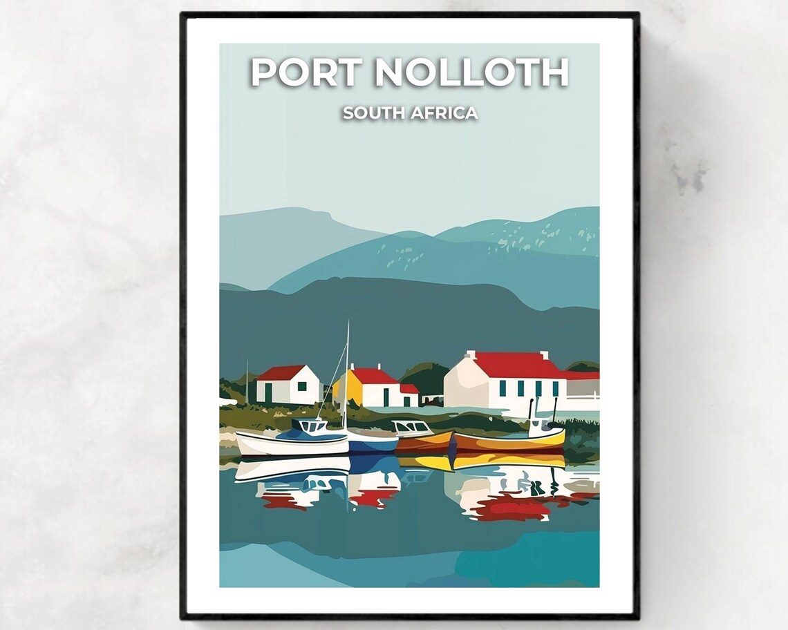 Port Nolloth South Africa Harbour Boats Coastal Town Travel Poster