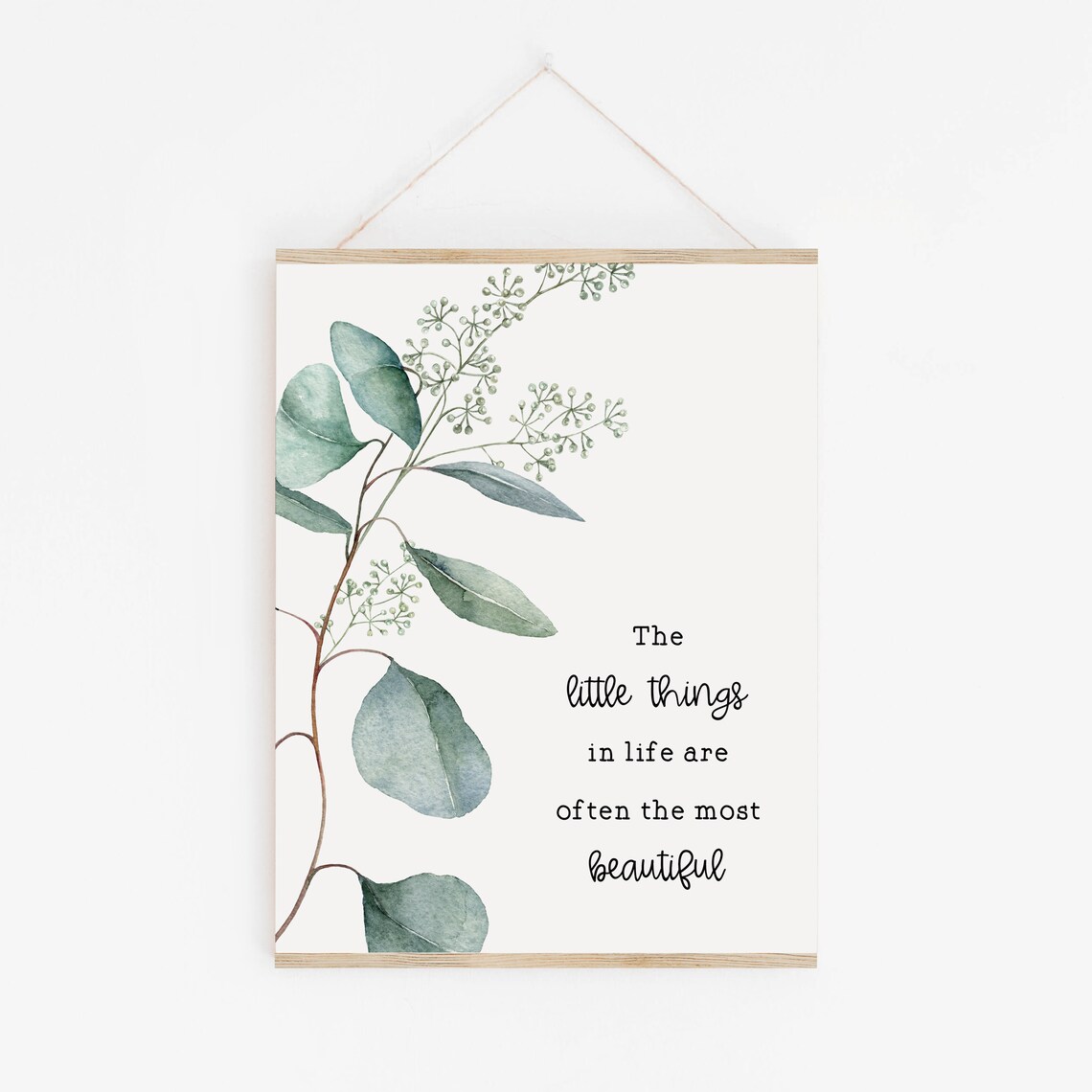 Inspirational Quote With Eucalyptus Art Print - Image 3