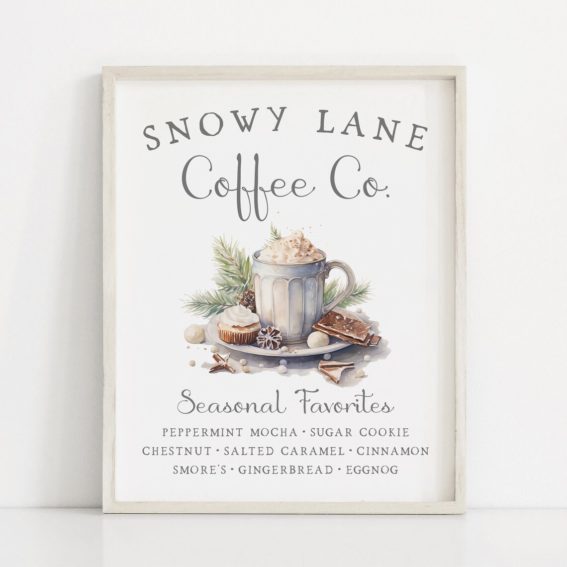 Winter Coffee Shop Cozy Christmas Art Print - Image 2