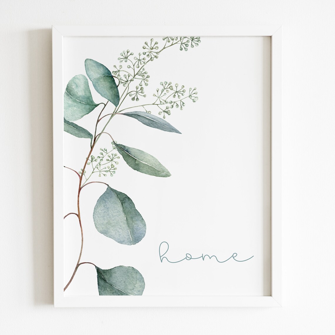 Home Watercolor Eucalyptus Art Print, Minimalist Botanical - Image 5