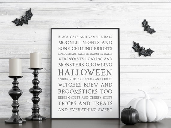 Halloween Scary Typography Poster, Gothic Party Sign
