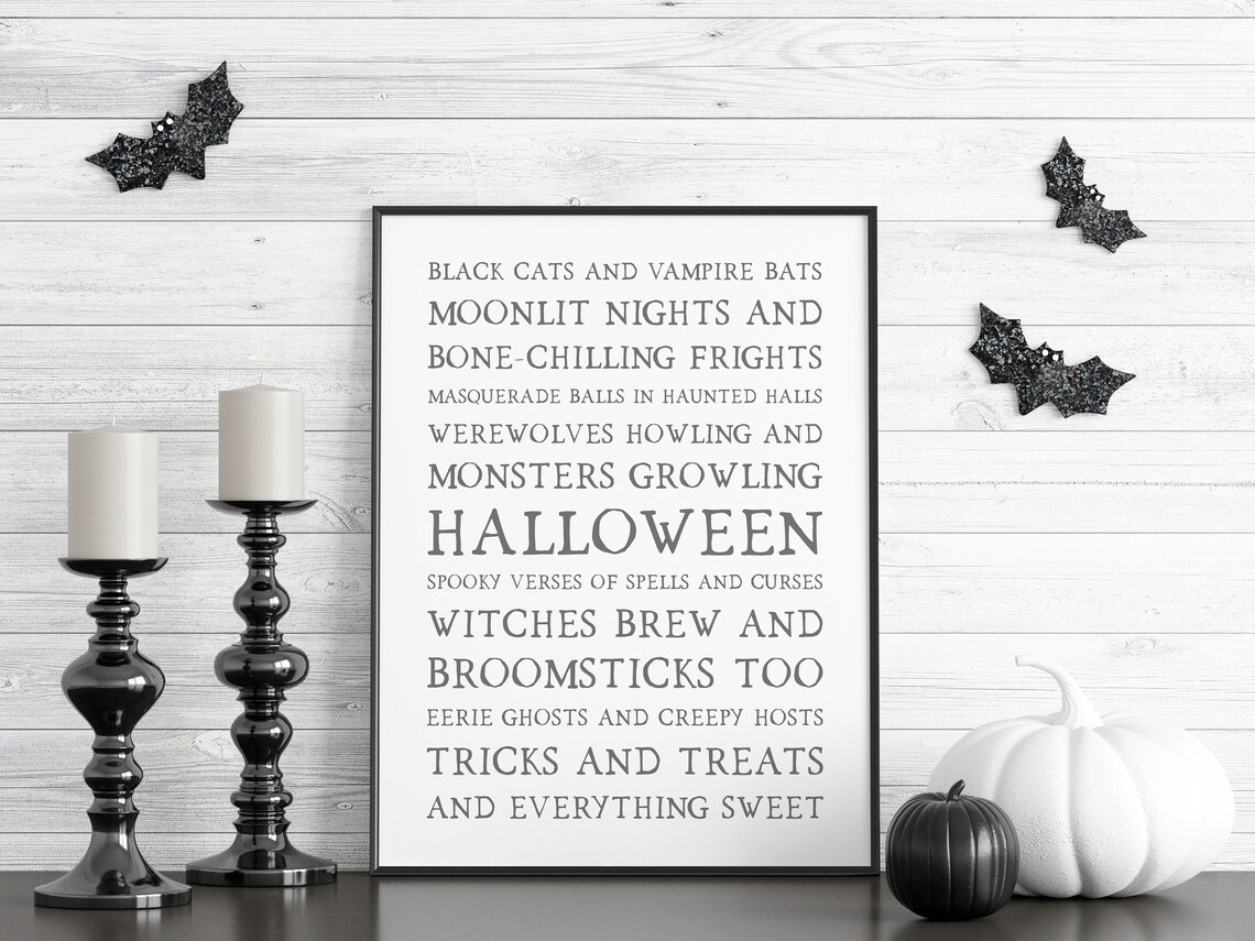 Halloween Scary Typography Poster, Gothic Party Sign
