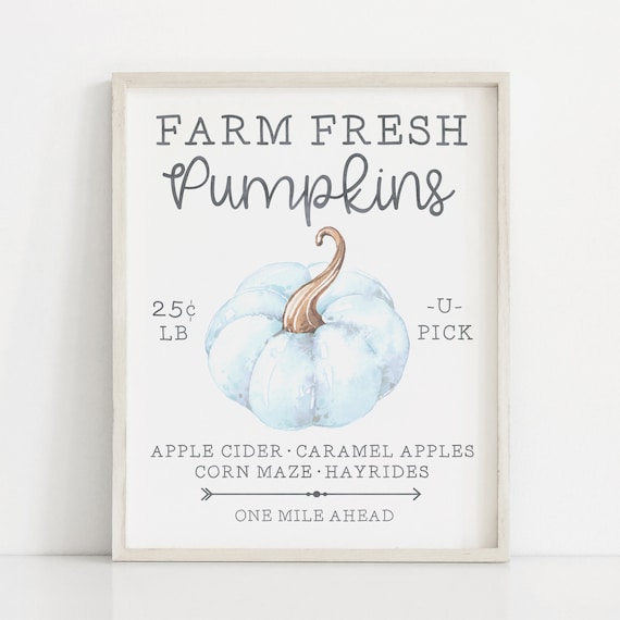 Farm Fresh Pumpkins U-Pick Vintage Fall Farmhouse Sign Poster