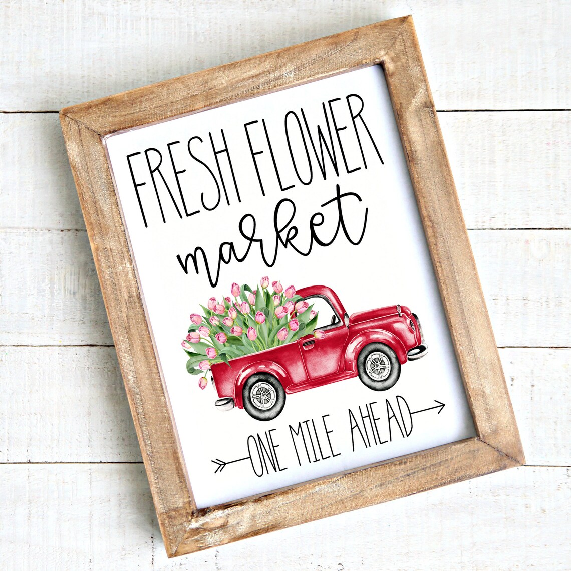 Spring Truck Art Print, Fresh Flower Market Sign - Image 4