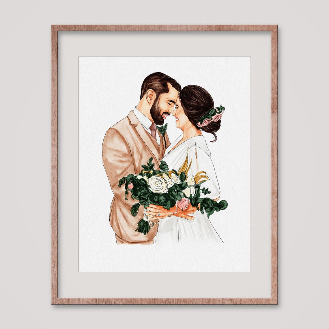 Hand Drawn Custom Family Portrait Miniature Painting From Photo Minimal Family Painting Family Portrait From Photo Hand Painted Portrait - Image 2
