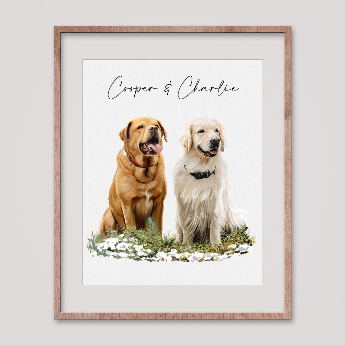 Hand Painted Dog Portrait From Photo Mini Watercolor Pet Portraits Paintings From Photos 2 Dogs Portrait Painting Hand Drawn Dog Portrait