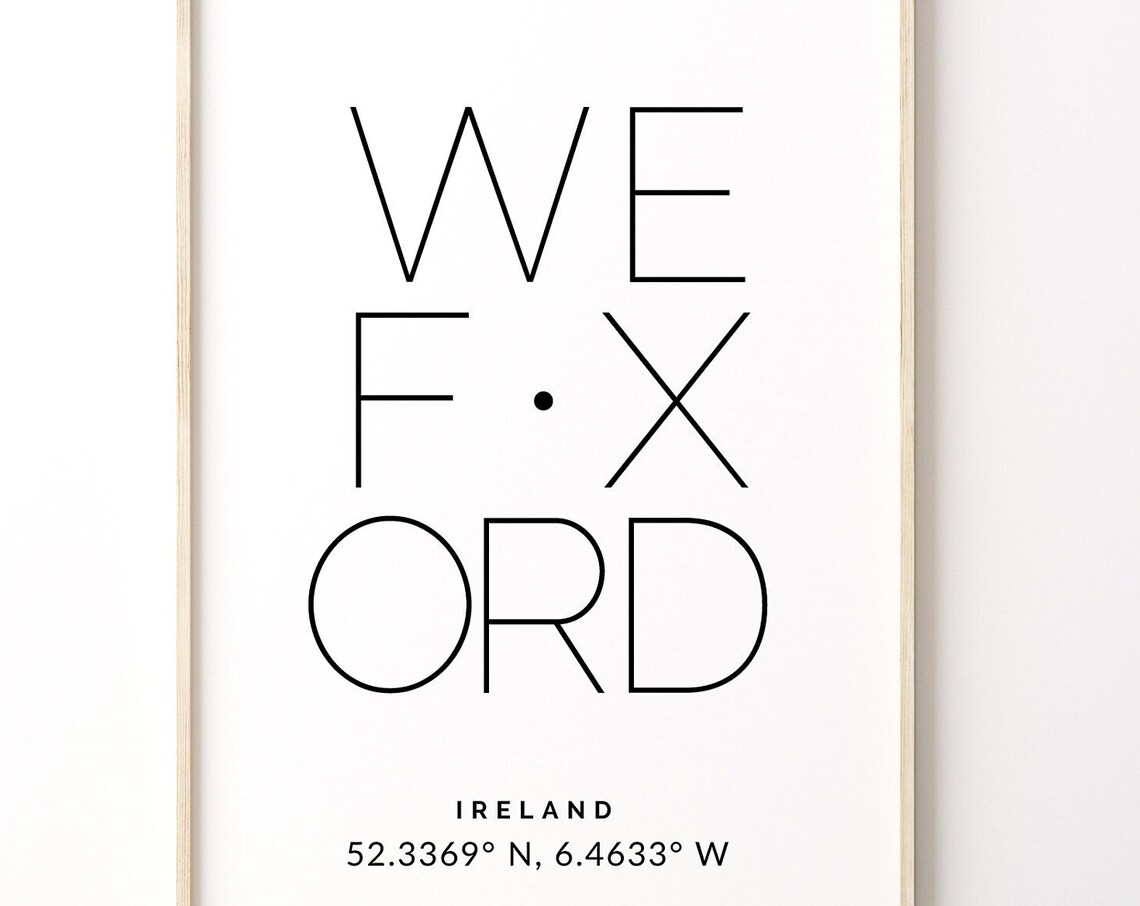 Wexford Irish Wall Decor, Ireland Travel Poster