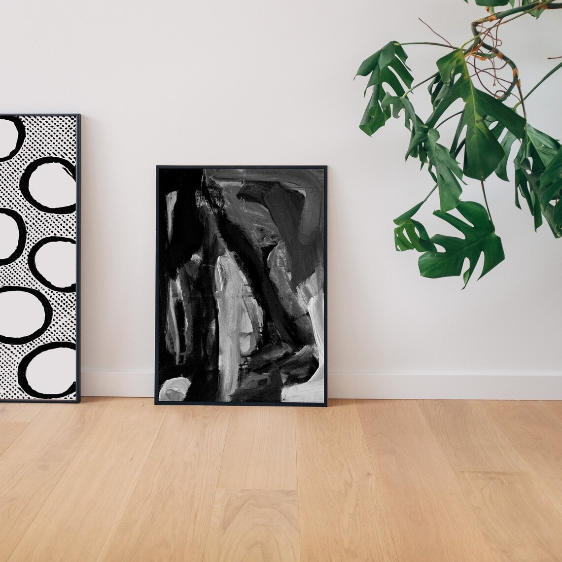 Black Abstract Art Print, Contemporary Abstract Poster - Image 2