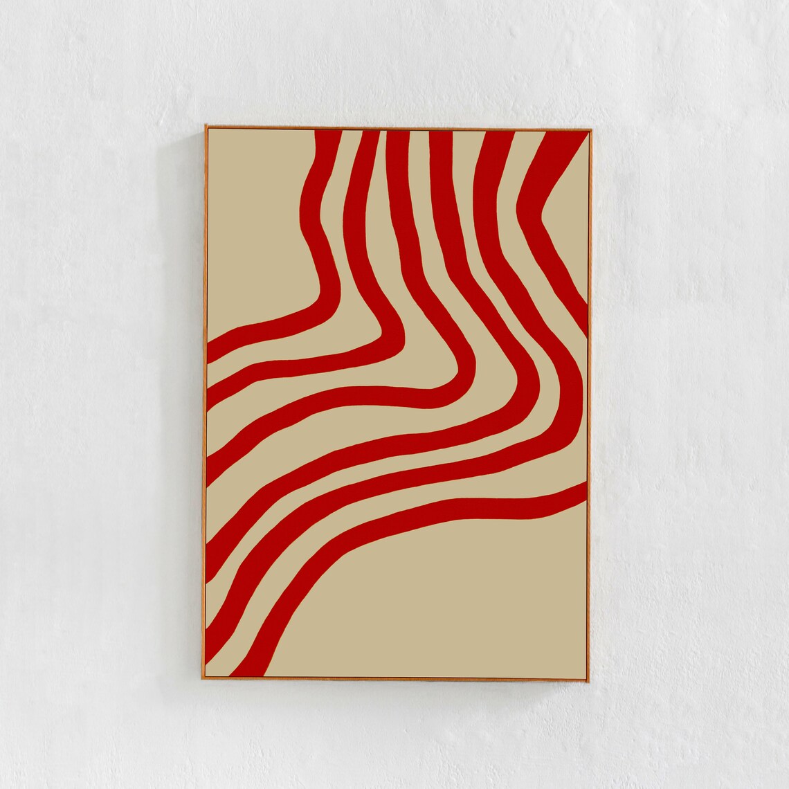 Red Abstract Bold Line Art Poster, Scandinavian - Image 3