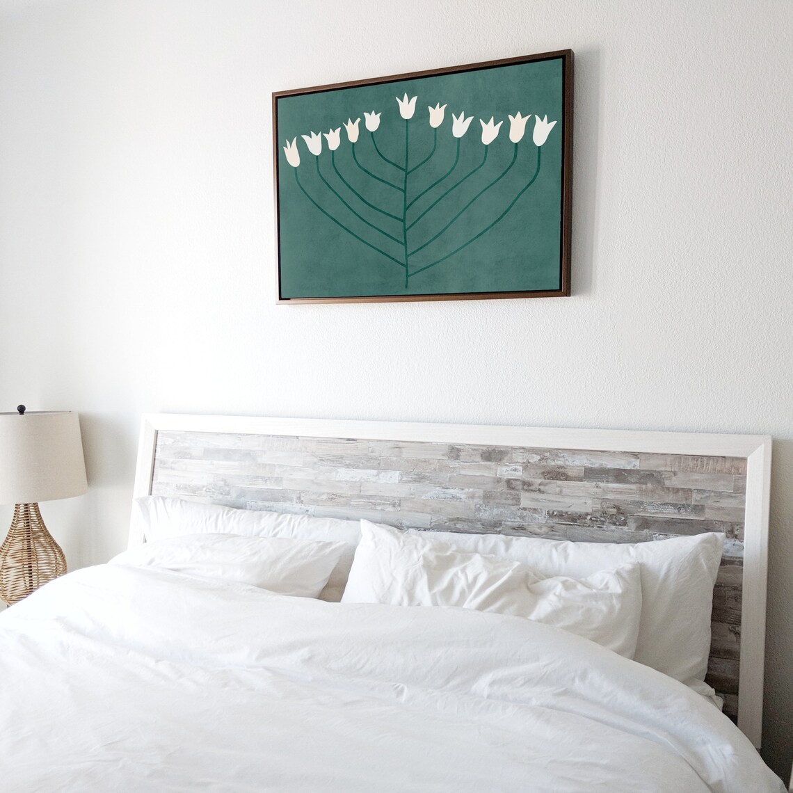 Spring Flower Scandi Modern Art Print, Green Floral - Image 3