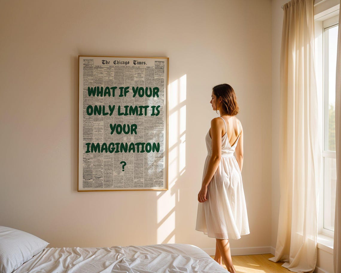 What If Your Only Limit Is Your Imagination Green Quote Poster - Image 5