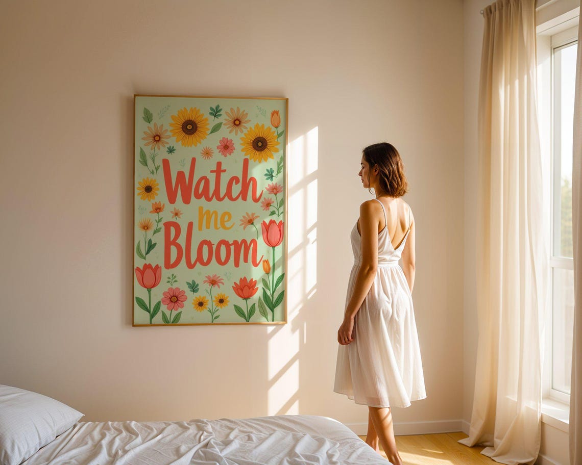 Watch Me Bloom Floral Typography Poster in Cheerful Spring Colors - Image 5