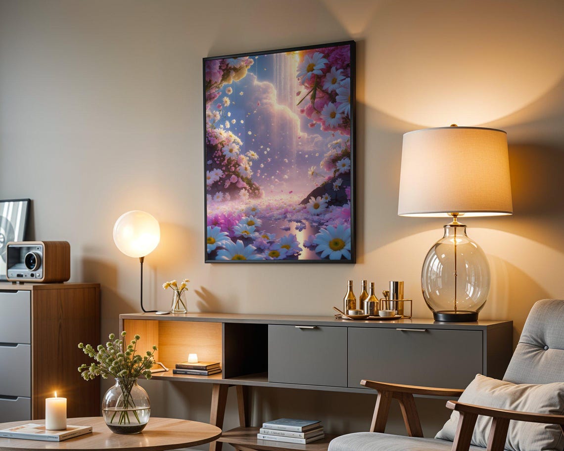 Daisy Floral Cascade Sunlit Petals Dreamy Spring Garden Art Print - Image 3