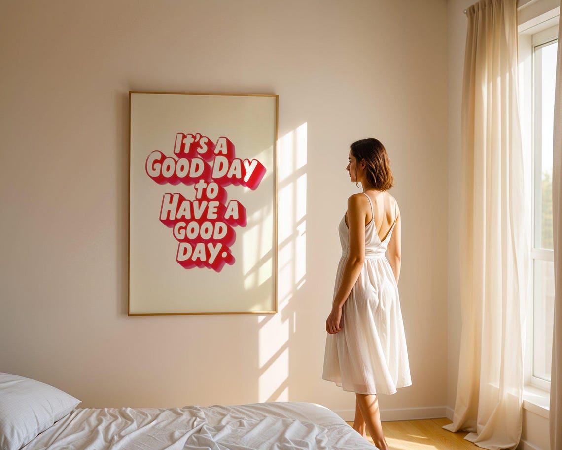 Its a Good Day to Have a Good Day Red Retro Typography Poster - Image 4