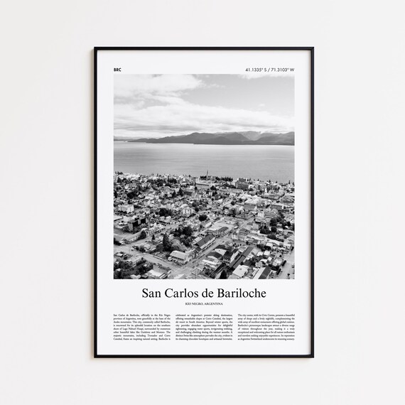 San Carlos De Bariloche Black And White Print Photo Poster Travel Gift Ro Negro Argentina Wall Art