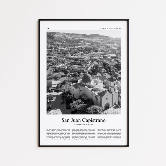 San Juan Capistrano California Aerial Mission City Photo Poster