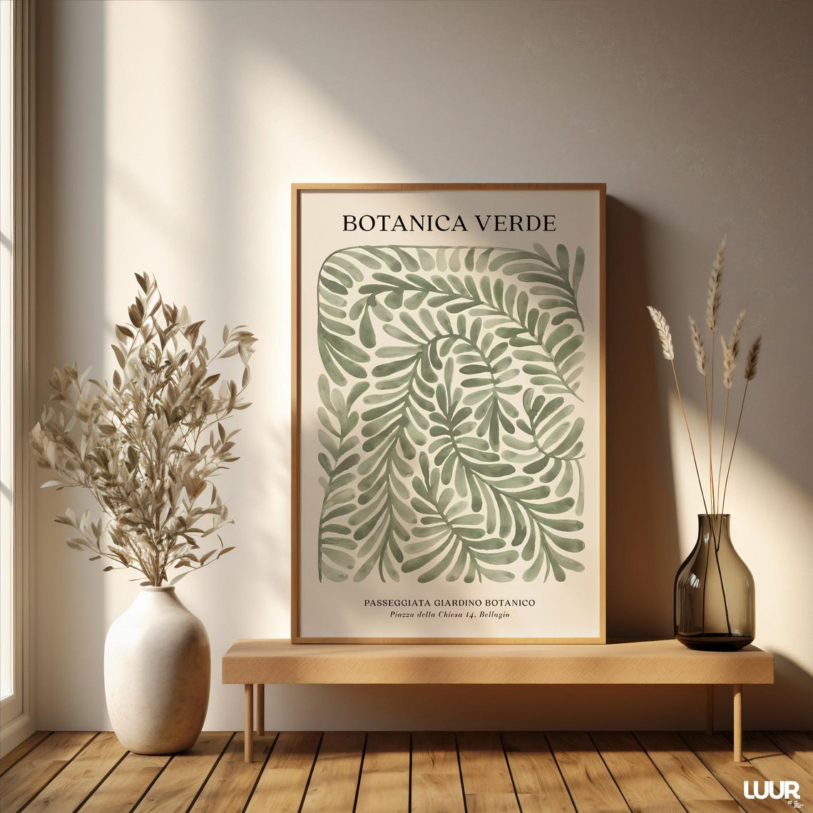 Botanical Wall Art Botanica Verde Green Decor For Home Boho Theme Sage Print