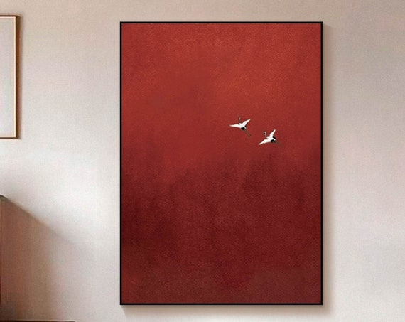 Surrealist Crimson Sky Abstract Art Print