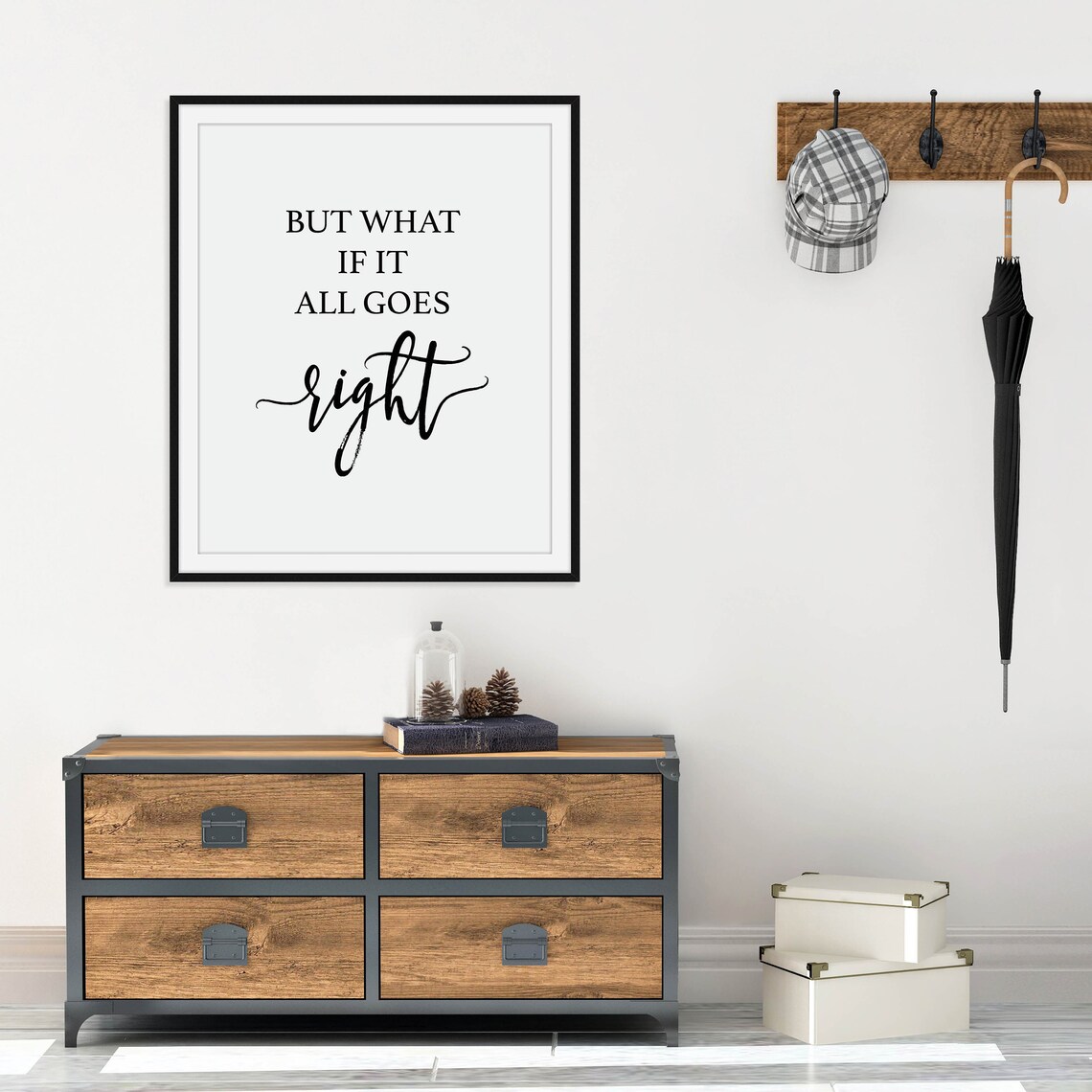 But What If It All Goes Right Motivational Inspirational Quote Poster