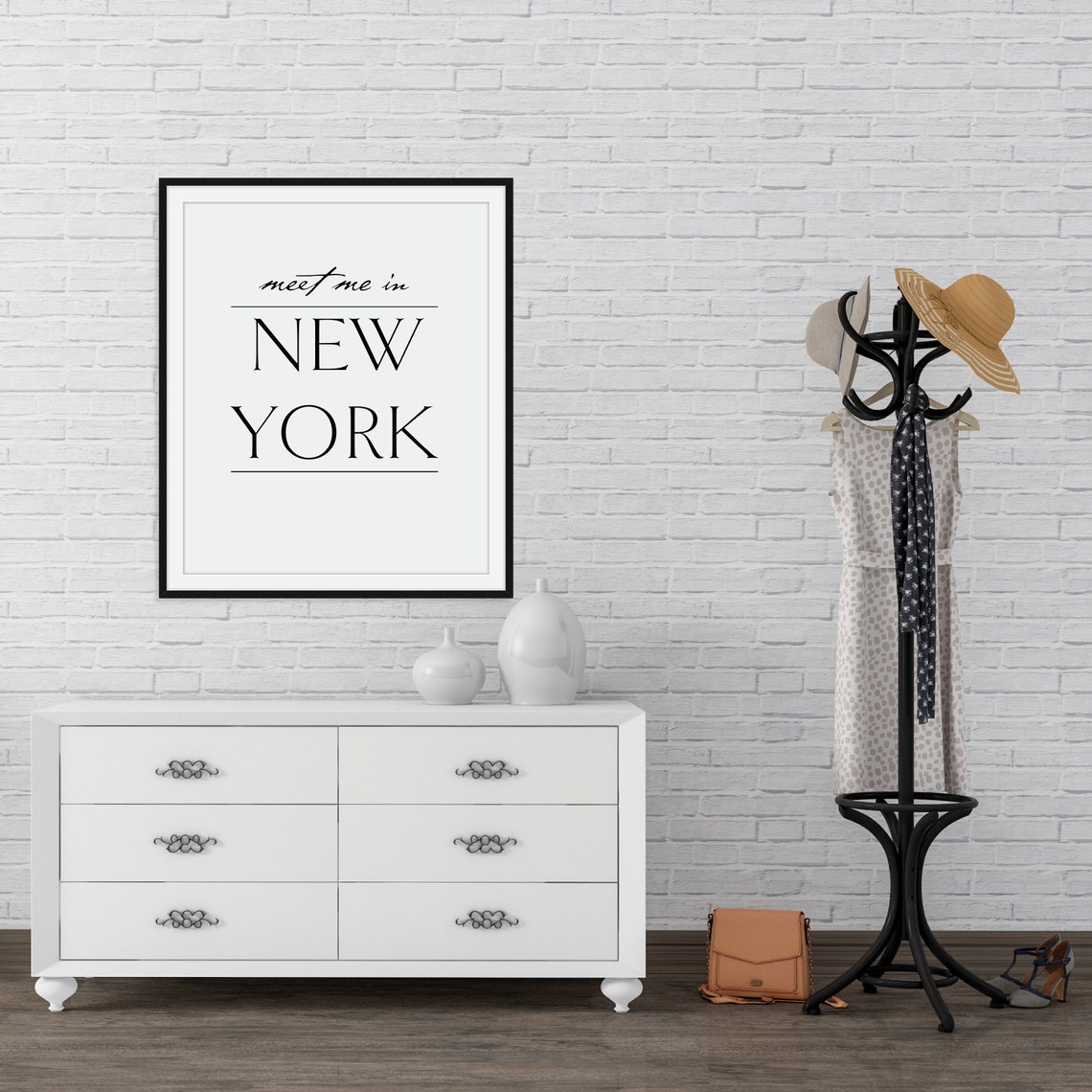 Meet Me In New York New York Poster New York City Wall Art Nyc Wall Art Travel Poster Romantic Wall Decor New York Gifts