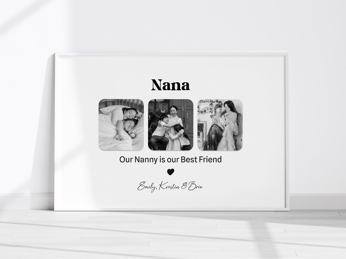 Personalized Nana Photo Print Our Nanny Is Our Best Friend Gift