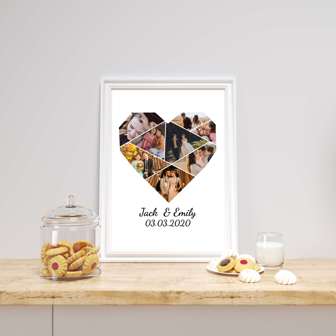 Heart Photo Collage Anniversary Jack and Emily 03.03.2020 Poster