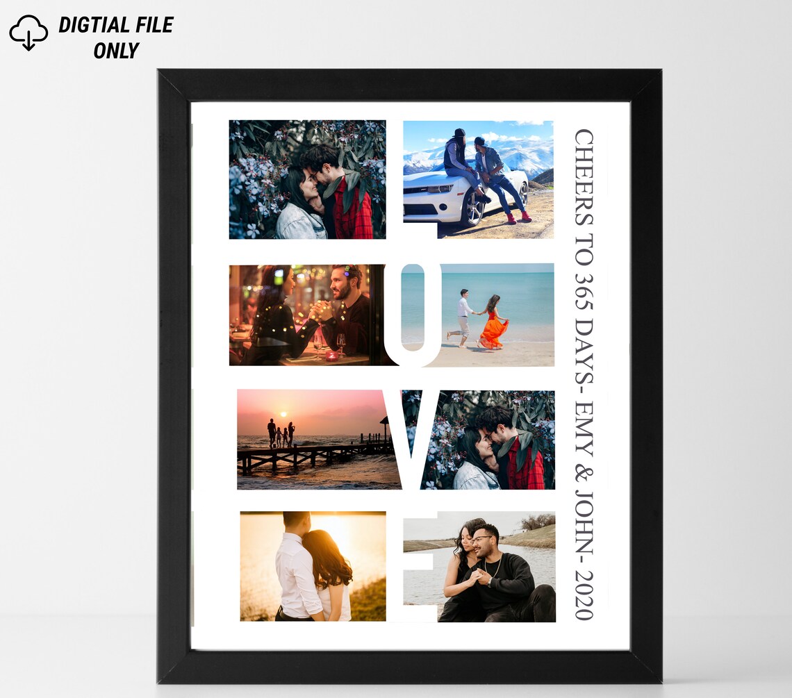 Custom Anniversary Photo Collage Poster for Husband