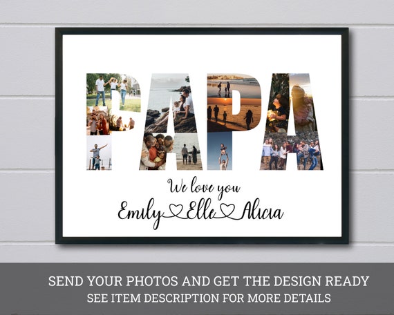 Papa Photo Collage Personalized Photo Collage Personalised Gift Gifts For Dad Birthday Gift For Him Fathers Day Gift File