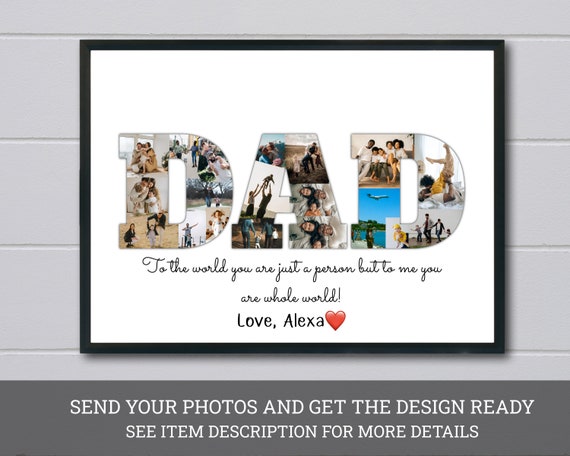 Dad Photo Collage Customized Fathers Gift Gift For Dad Personalised Collage Father Day Photo Collage Gift For Him