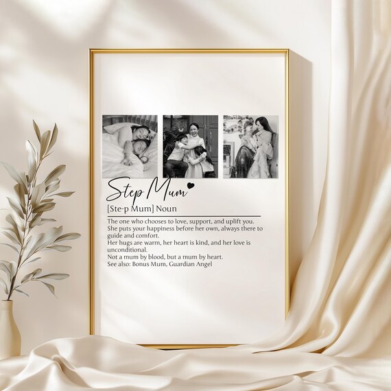 Personalised Step Mum Picture Collage Memorable Gift For Step Mum Mothers Day Gift Gift For Her Definition Birthday Gift For Step Mum