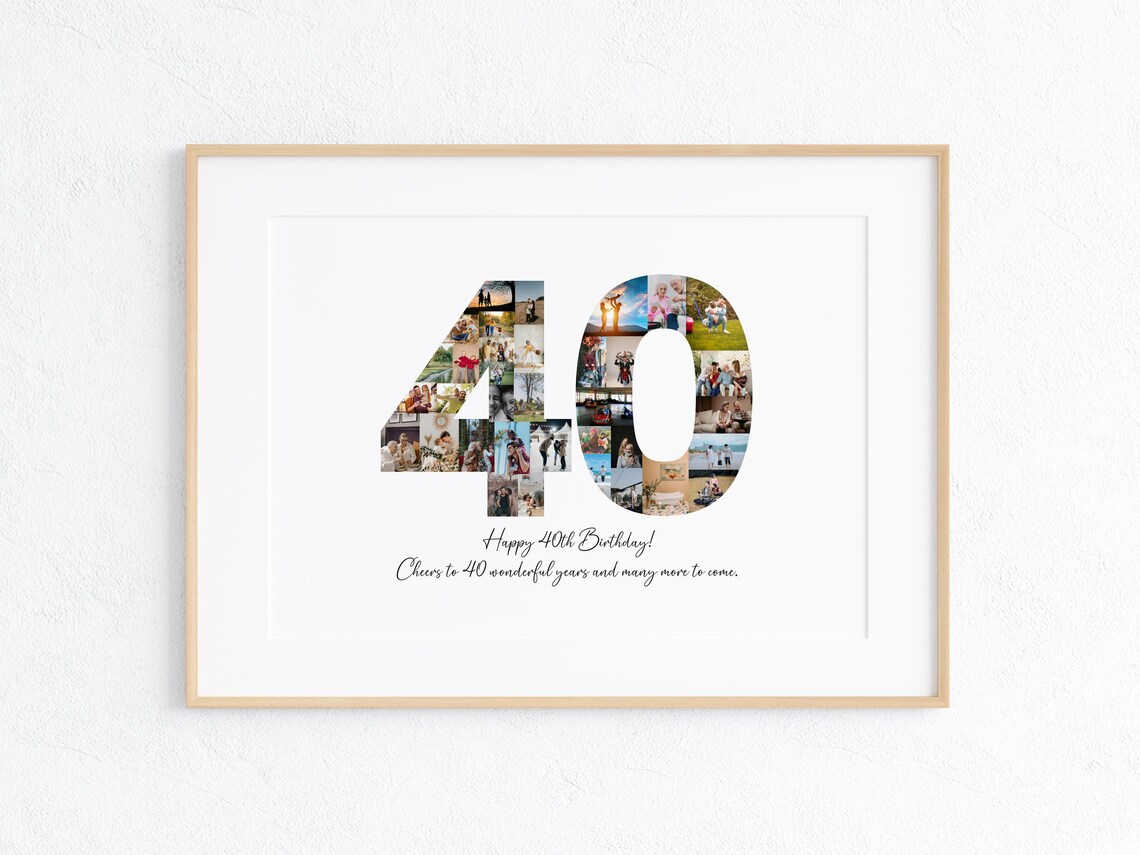 40th Birthday Number 40 Photo Collage Happy 40th Birthday Poster
