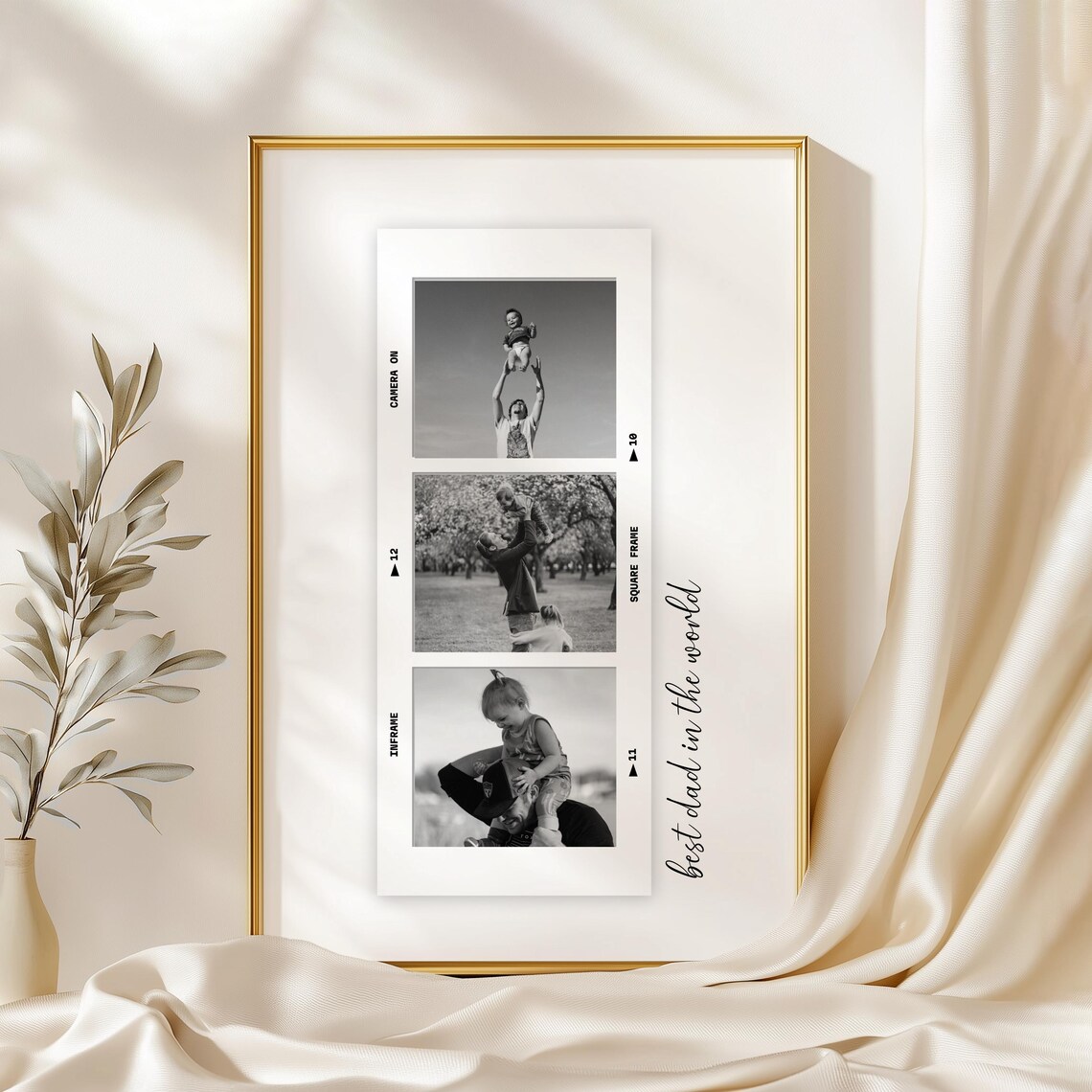Personalised Best Dad in the World Film Strip Photo Collage Poster