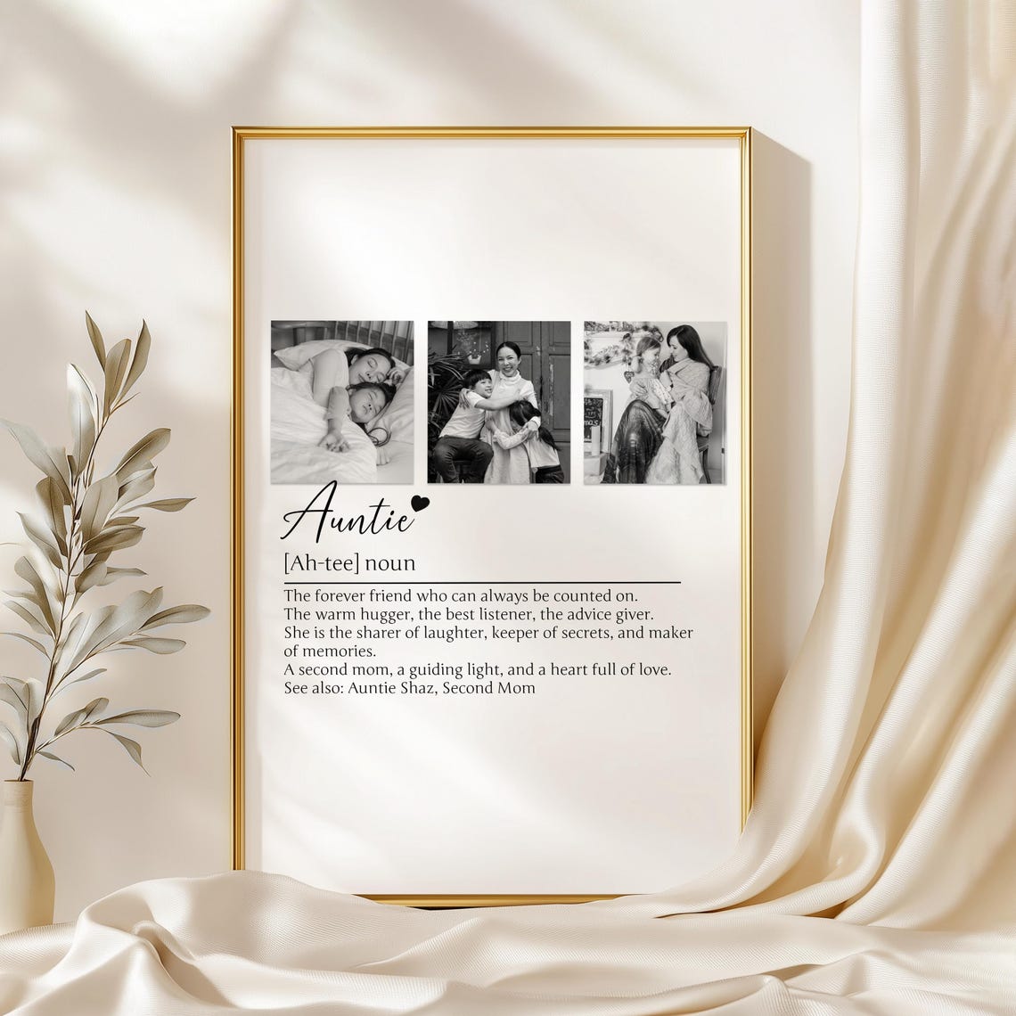 Personalized Auntie Definition Print with Photos The Forever Friend - Image 2