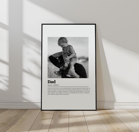 Personalised Dad Definition Print Wall Art Print Dad Gift Dad Print Definition Photo Print Quote Print Custom Gift With Photo