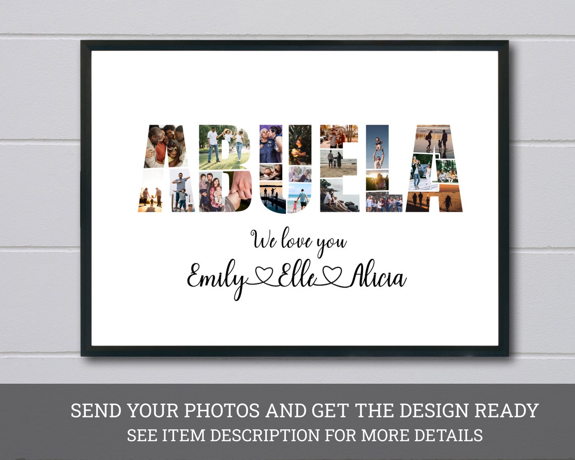 Abuela Photo Letter Collage Spanish Grandma Love Gift Poster