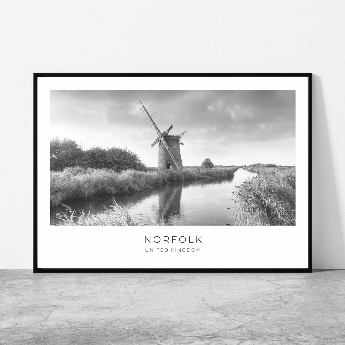Norfolk Travel Poster, Brograve Windmill & Sea Palling
