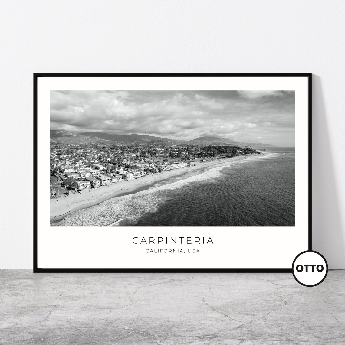 Carpinteria California Coastline Aerial View Travel Poster