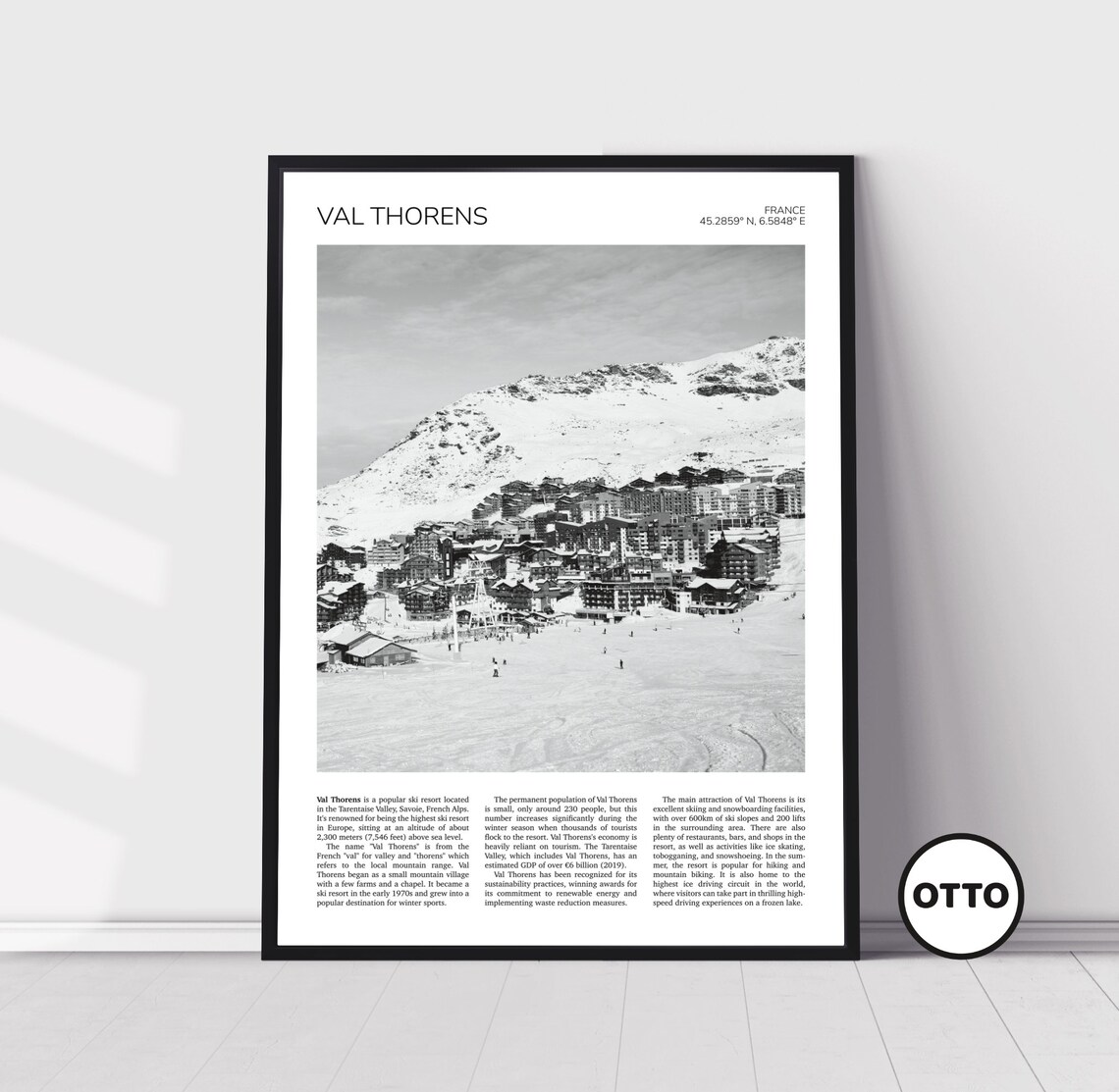 Val Thorens Travel Poster, French Ski Resort Art