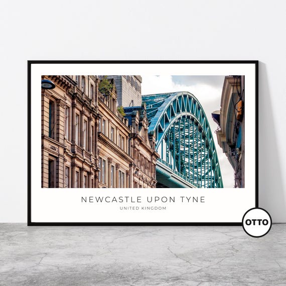 Newcastle Upon Tyne Wall Art Tyne Wear Home Decor Tyne Bridge England Artful Travel Gift United Kingdom Art Poster Print