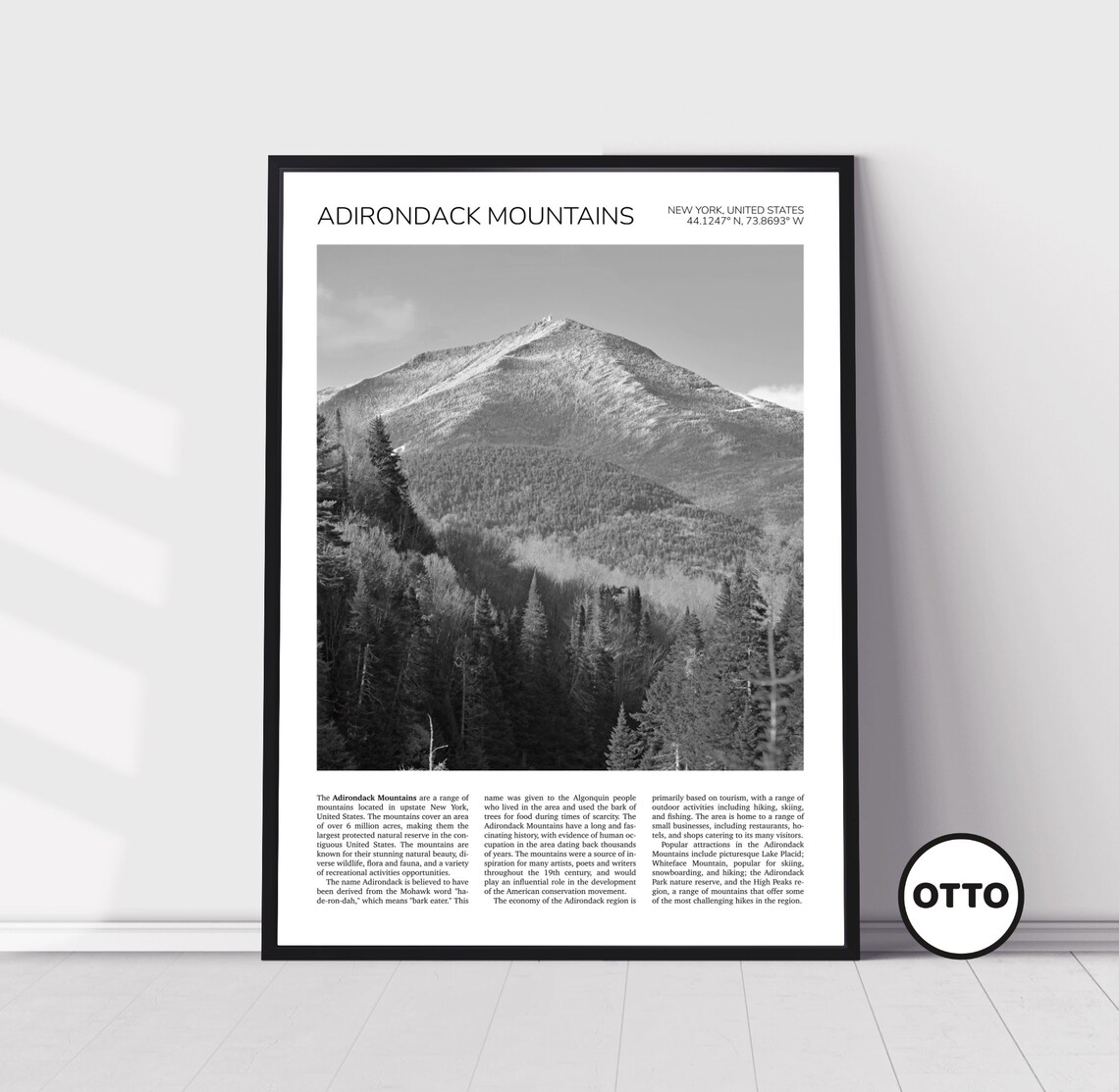 Adirondack Mountains Travel Poster, Whiteface Mountain