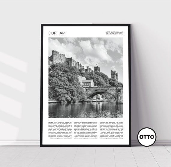 Durham Wall Art Durham Home Decor Castle Cathedral Framwellgate Bridge River Wear England Artful Travel Gift Uk Art Poster Print