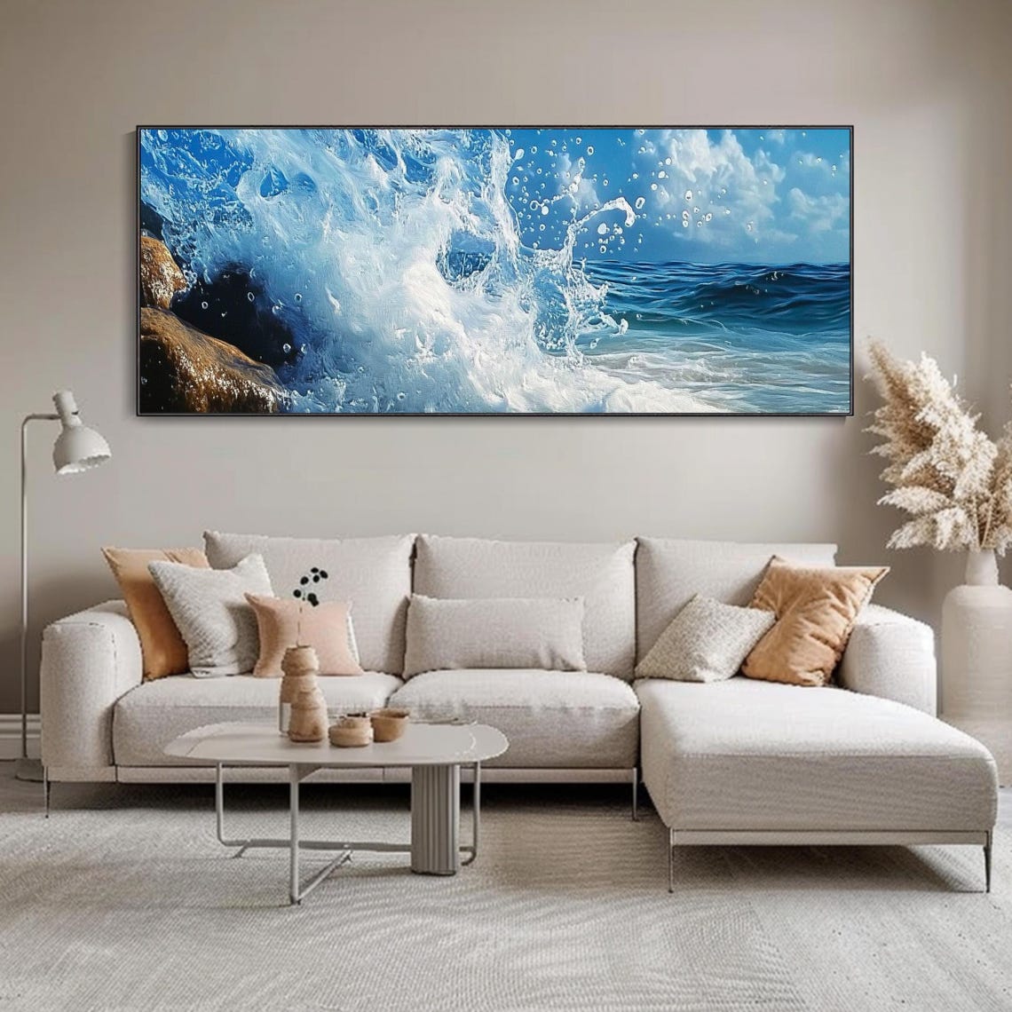 Crashing Ocean Wave Blue Water Splash Coastal Seascape Wall Art - Image 5