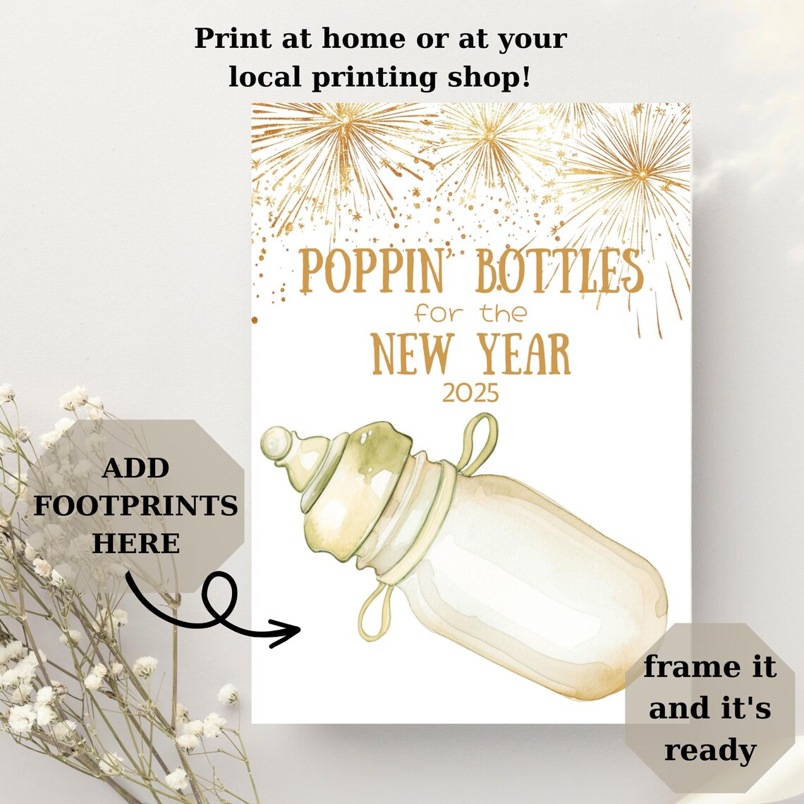 Poppin The Bottle Happy New Year 2025 Art Print - Image 3