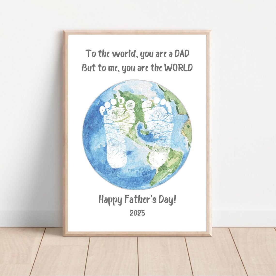 Father's Day Footprint Craft Keepsake Art Print - Image 2