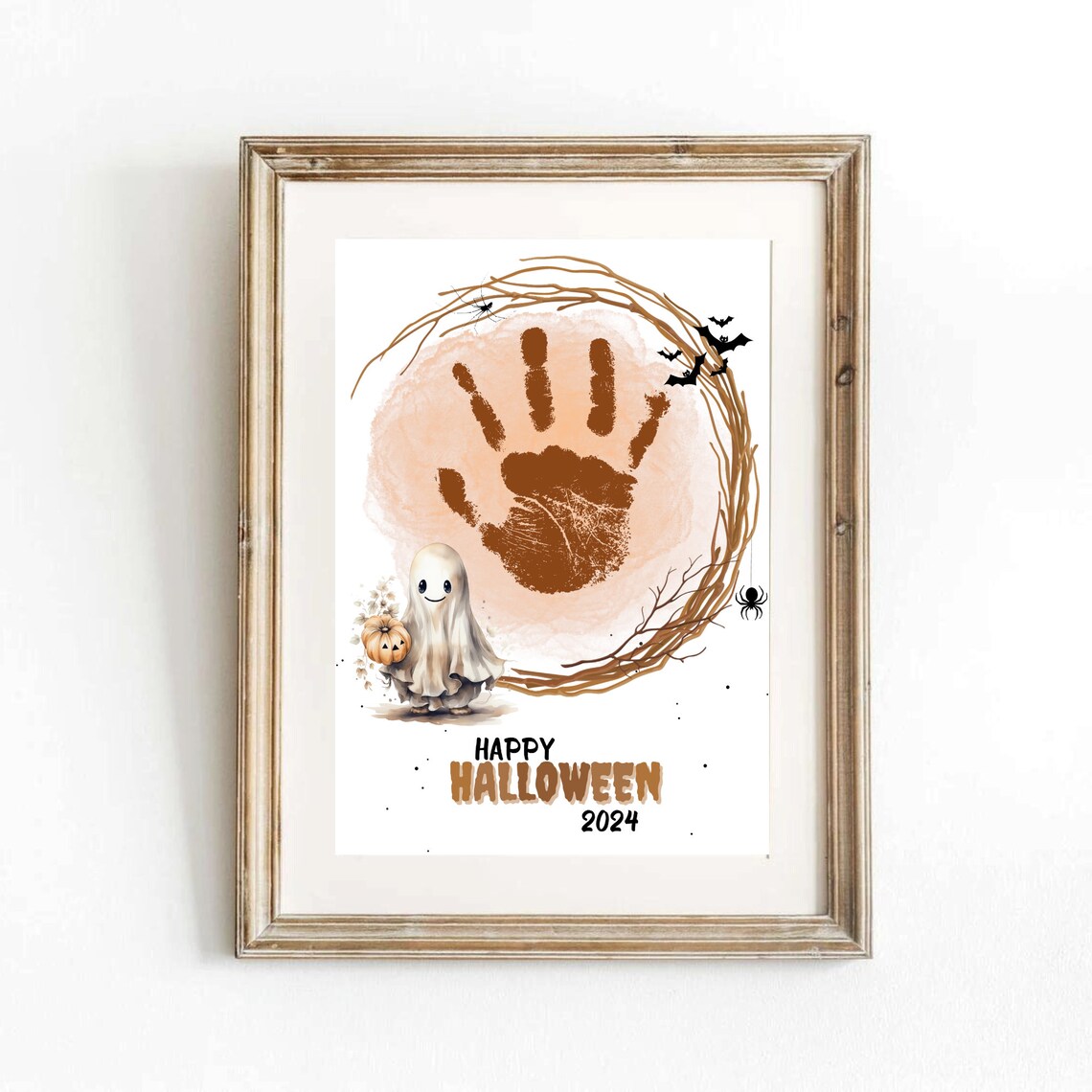 Ghost Halloween Handprint Or Footprint DIY Poster