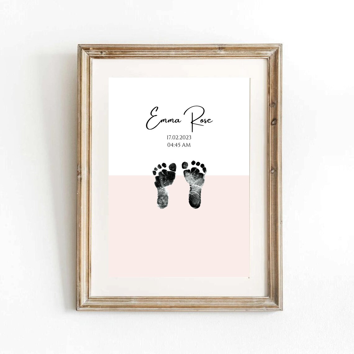 Personalised Pastel Baby Footprint Keepsake Art Print - Image 3
