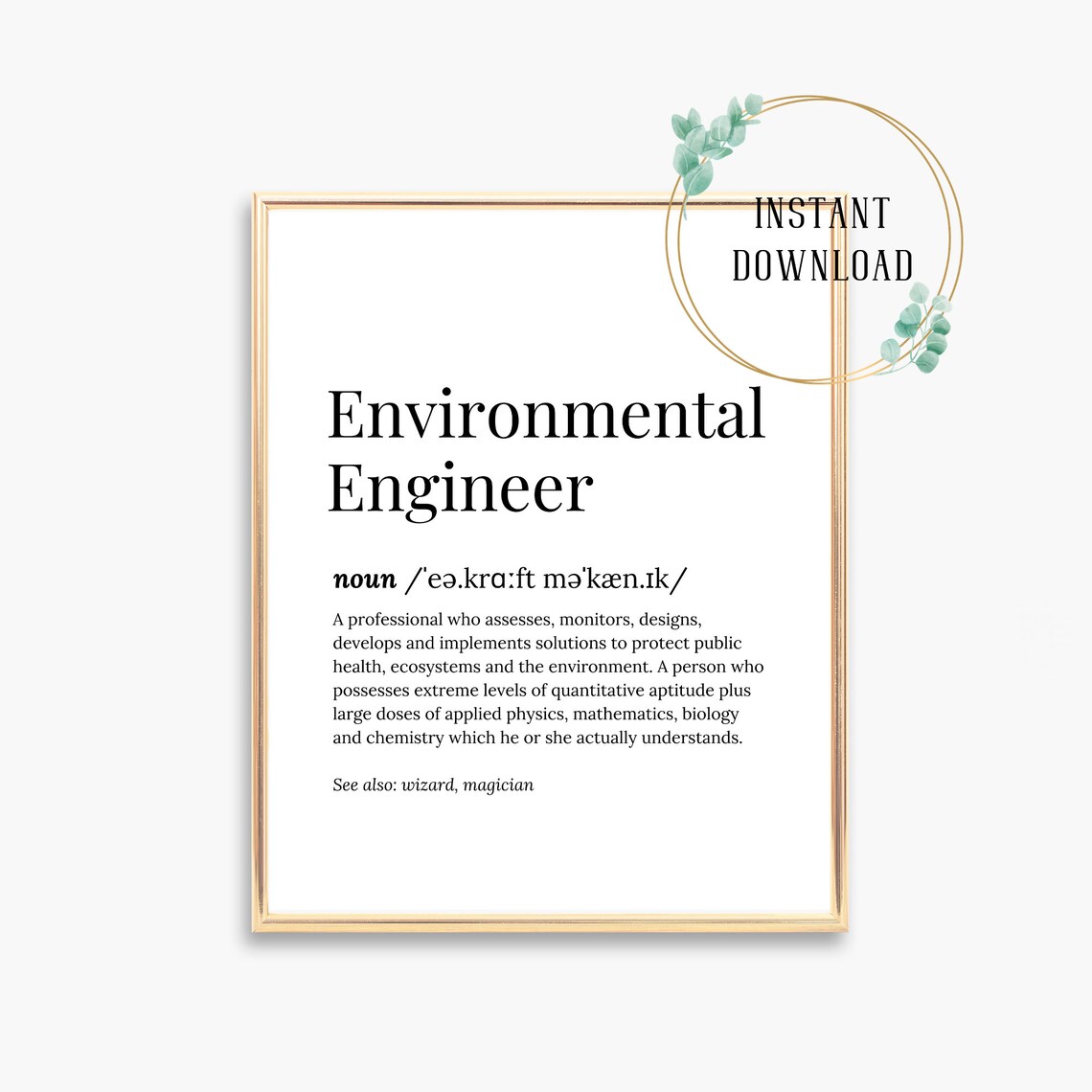Environmental Engineer Gift, Office Decor Art Print - Image 3